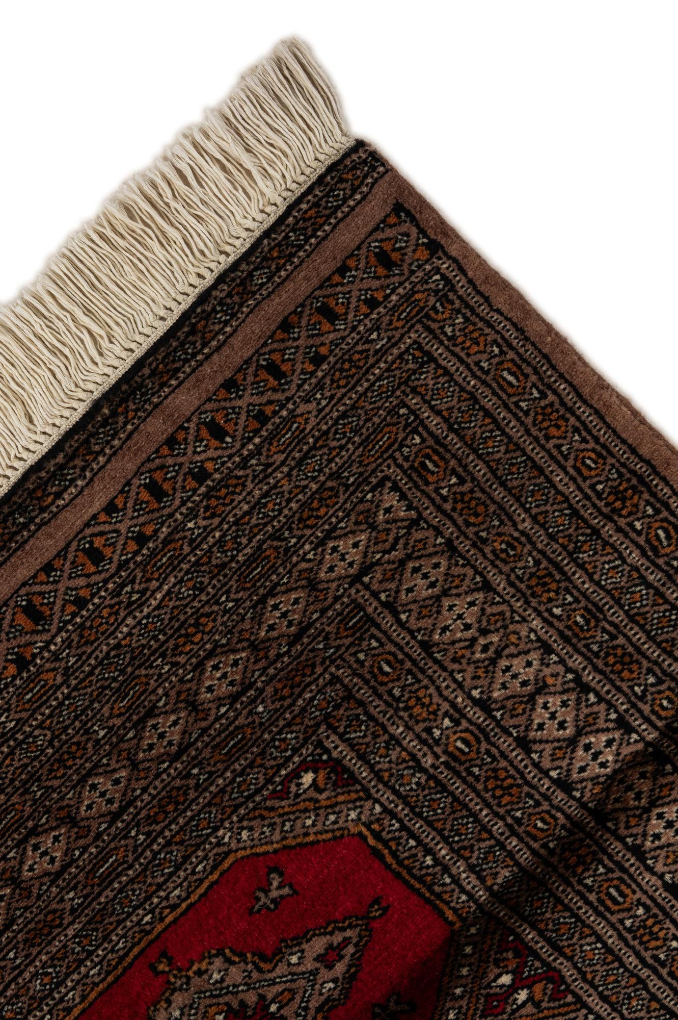 4' x 6' Hand Knotted Bokhara Oriental Wool Rug
