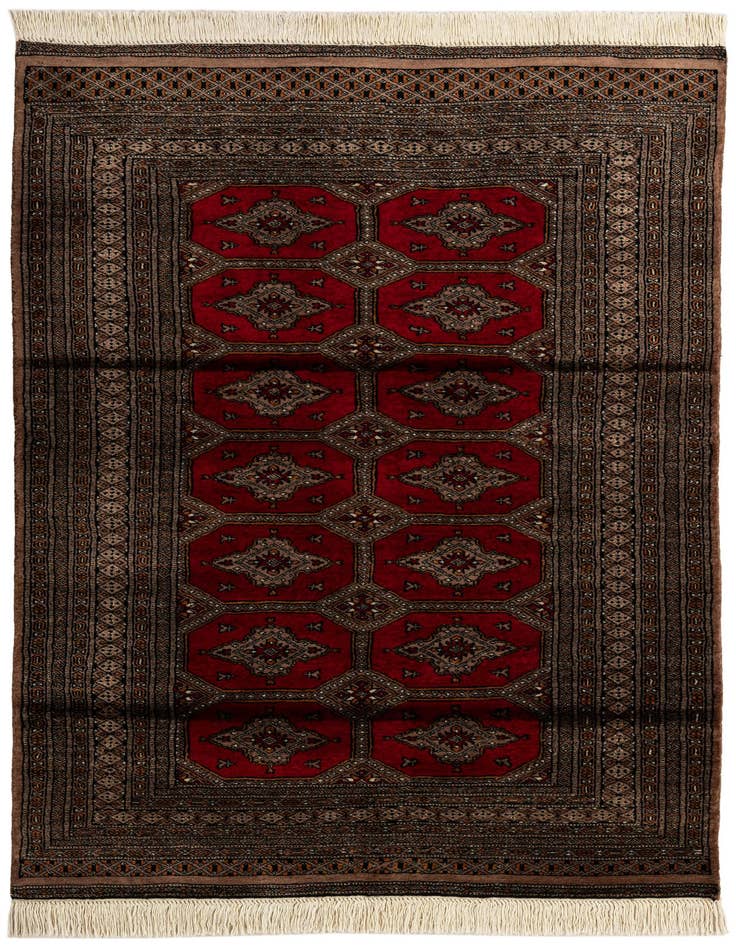 Detail image of 4' x 6' Hand Knotted Bokhara Oriental Wool Rug