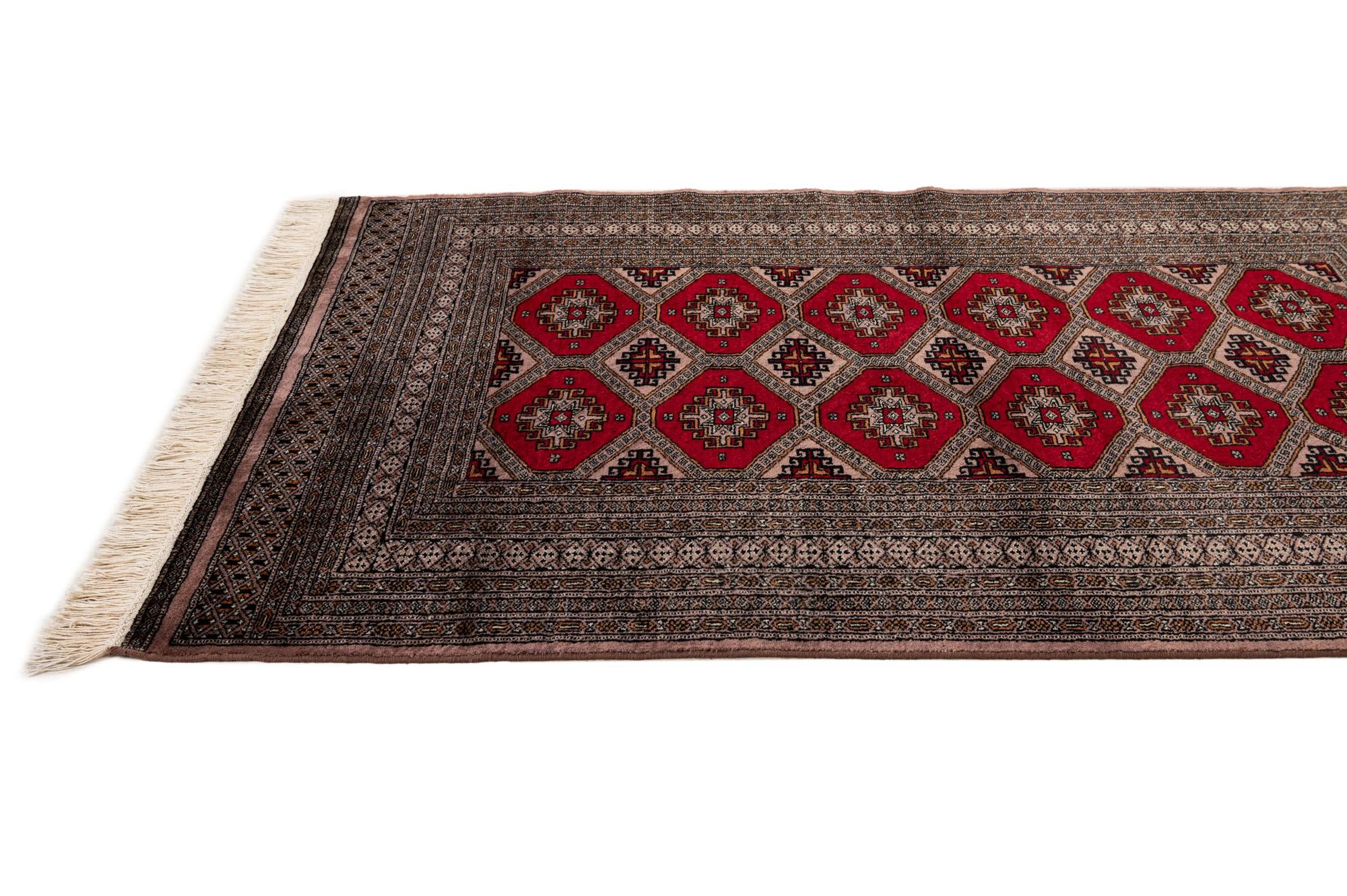4' 3 x 6' 3 Hand Knotted Bokhara Oriental Wool Rug