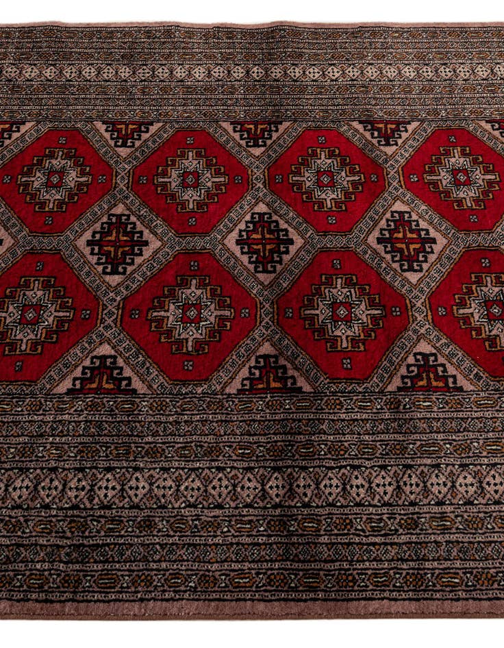 Detail image of 4' 3 x 6' 3 Hand Knotted Bokhara Oriental Wool Rug