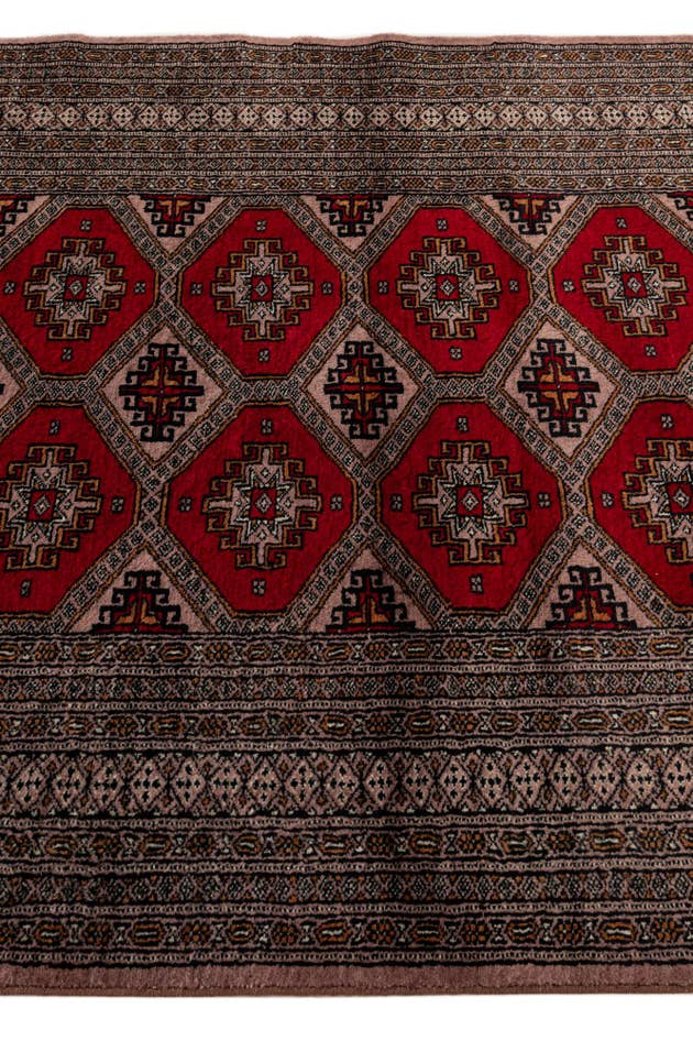 Detail image of 4' 3 x 6' 3 Hand Knotted Bokhara Oriental Wool Rug