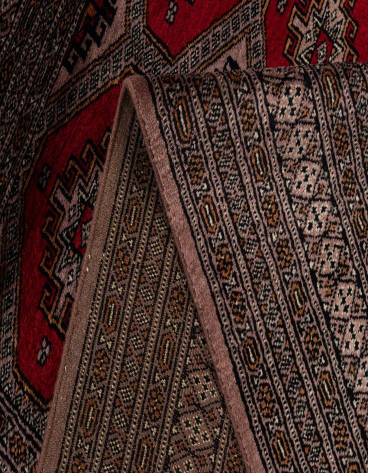 Detail image of 4' 3 x 6' 3  Hand Knotted Bokhara Oriental Wool Rug