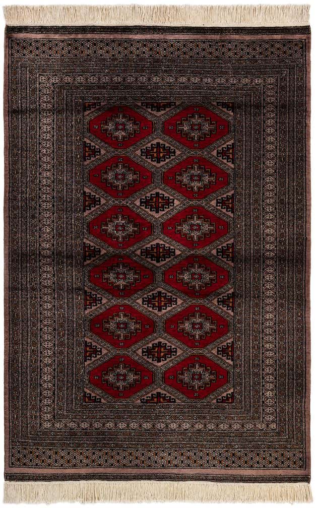 4' 3 x 6' 3 Hand Knotted Bokhara Oriental Wool Rug