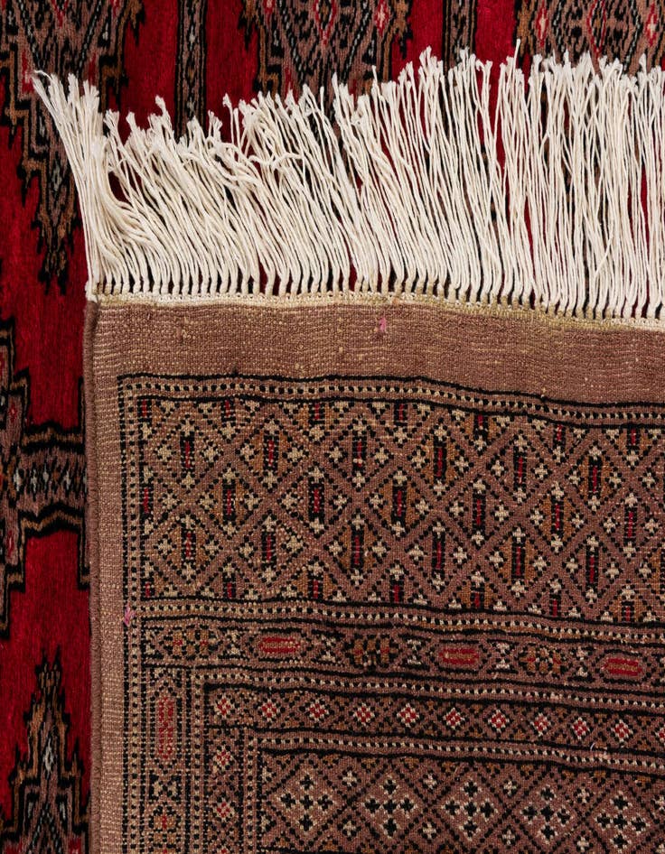 Detail image of 4' 1 x 5' 8  Hand Knotted Bokhara Oriental Wool Rug