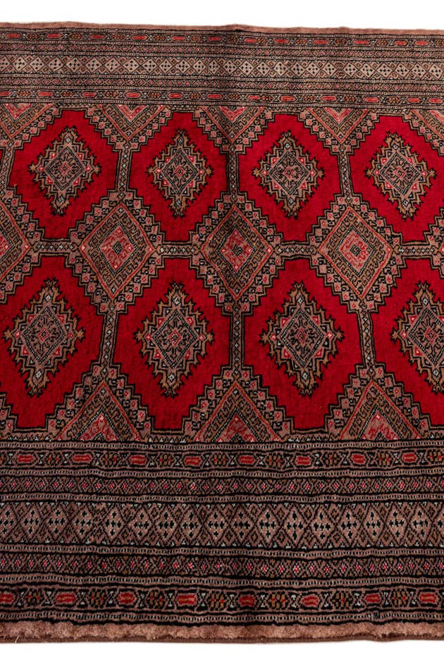 Detail image of 4' 1 x 5' 8 Hand Knotted Bokhara Oriental Wool Rug