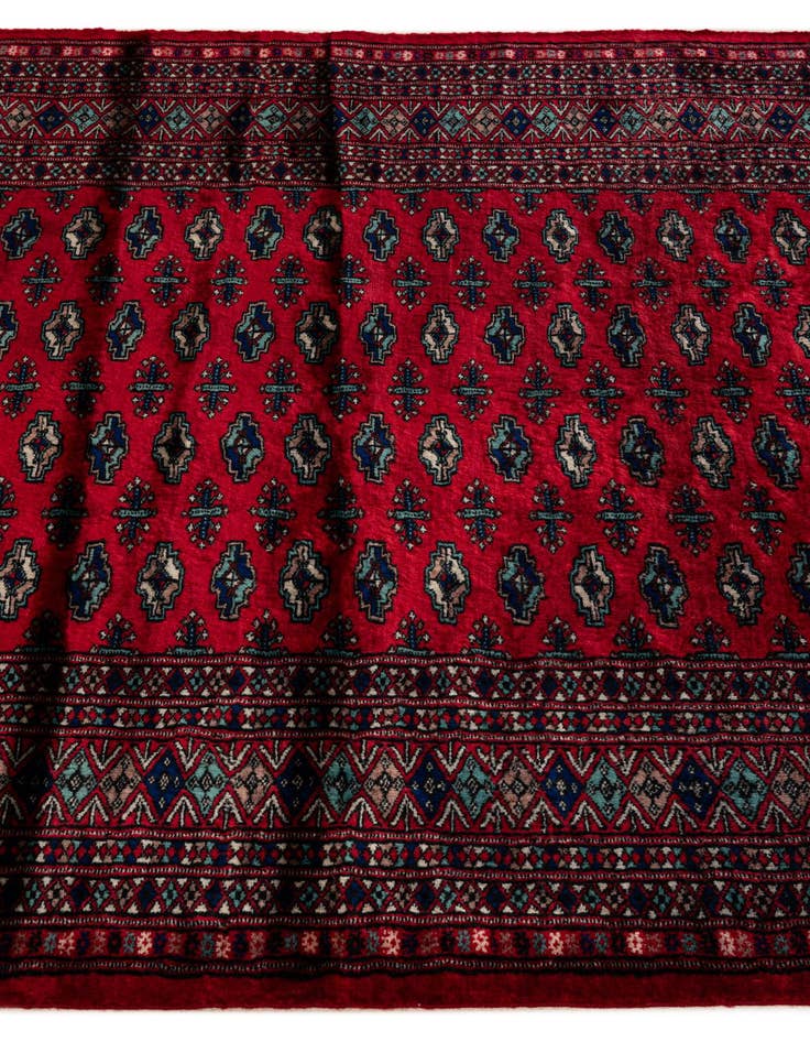 Detail image of 4' 3 x 6' 2  Hand Knotted Bokhara Oriental Wool Rug