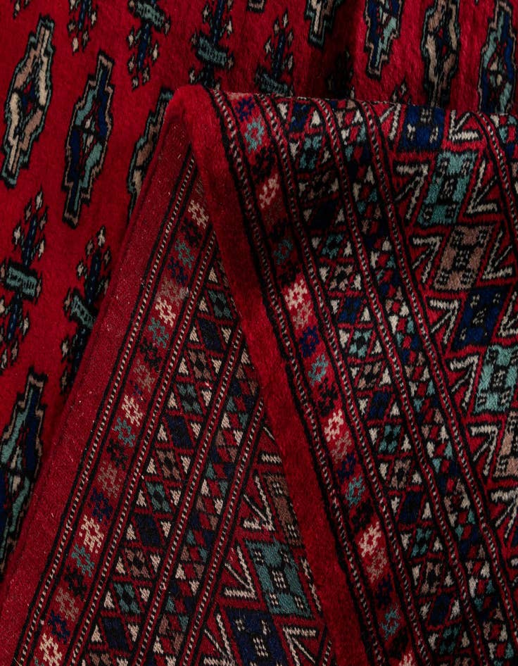Detail image of 4' 3 x 6' 2  Hand Knotted Bokhara Oriental Wool Rug