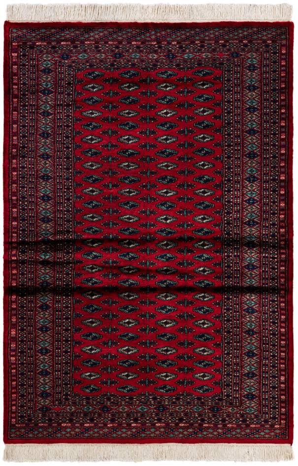 Detail image of 4' 3 x 6' 2 Hand Knotted Bokhara Oriental Wool Rug