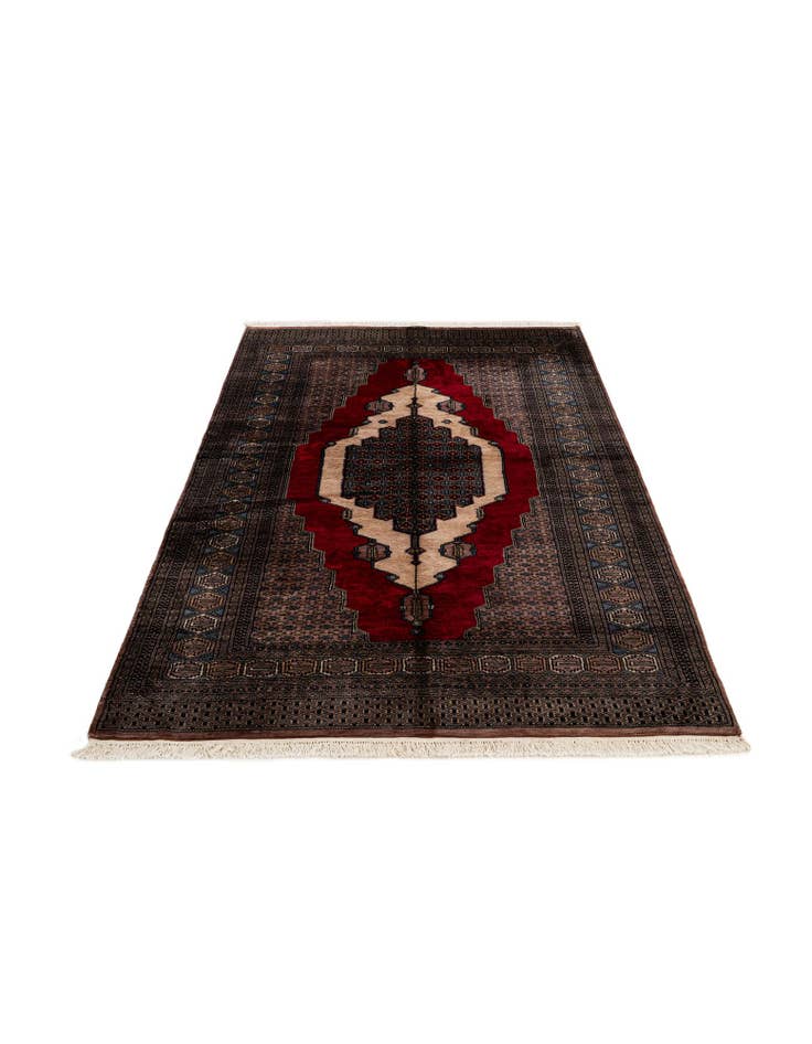 Detail image of 5' 2 x 7' 11 Hand Knotted Bokhara Oriental Wool Rug