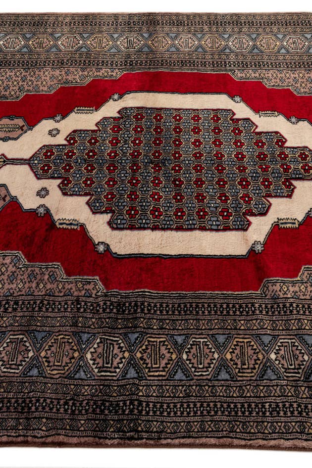 Detail image of 5' 2 x 7' 11 Hand Knotted Bokhara Oriental Wool Rug