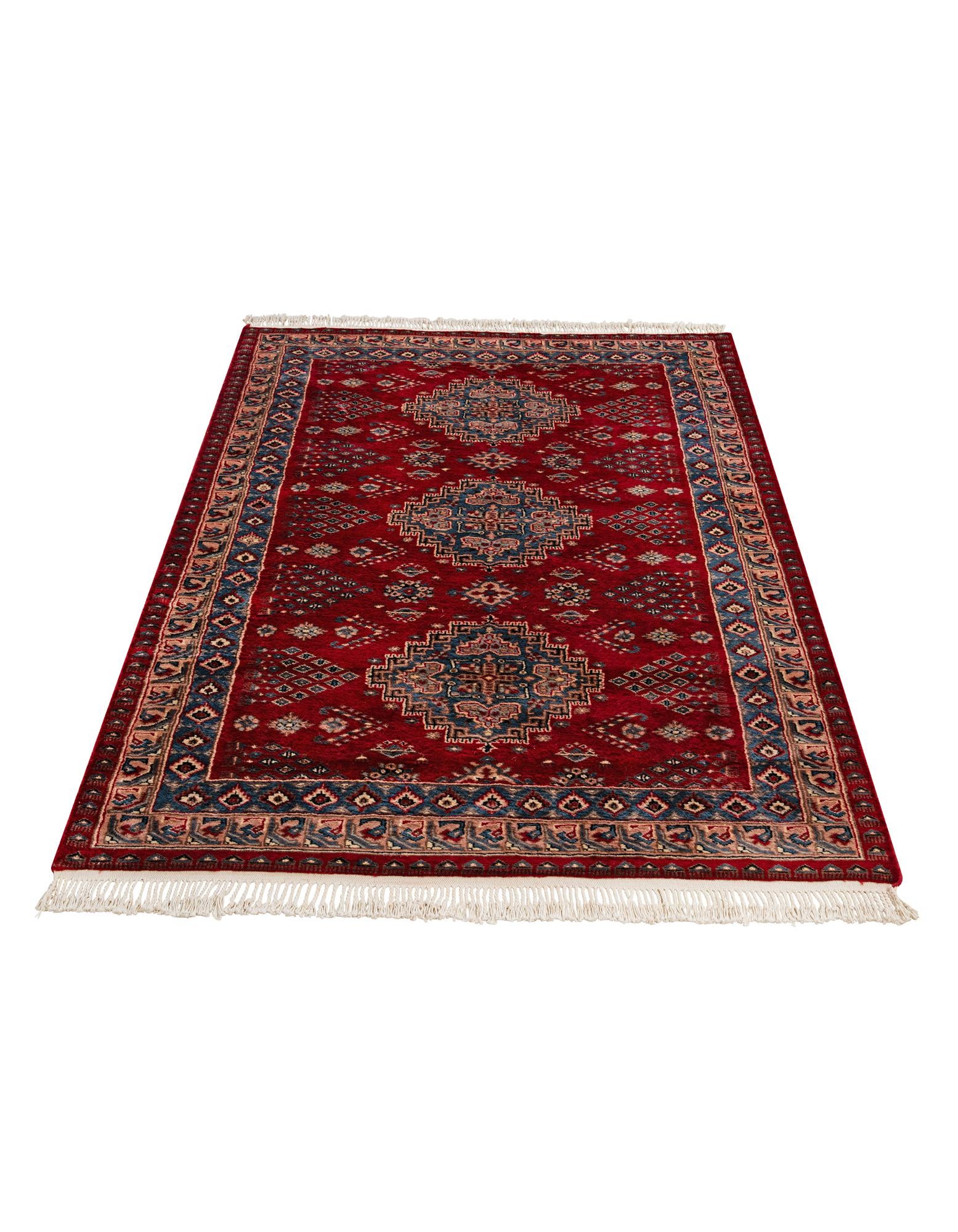 4' 1 x 6' 6 Hand Knotted Bokhara Oriental Wool Rug