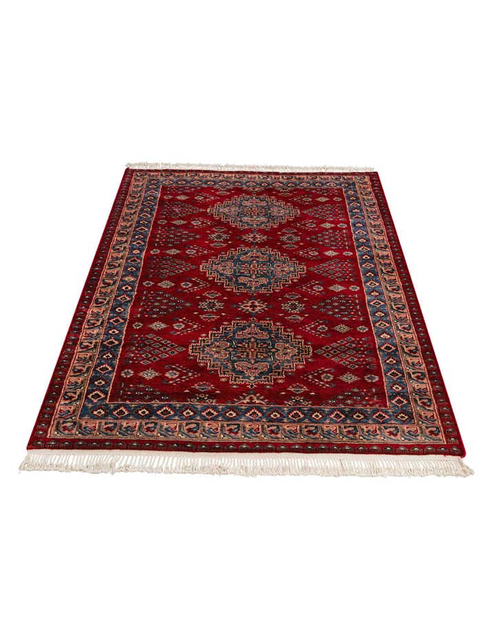 4' 1 x 6' 6 Hand Knotted Bokhara Oriental Wool Rug