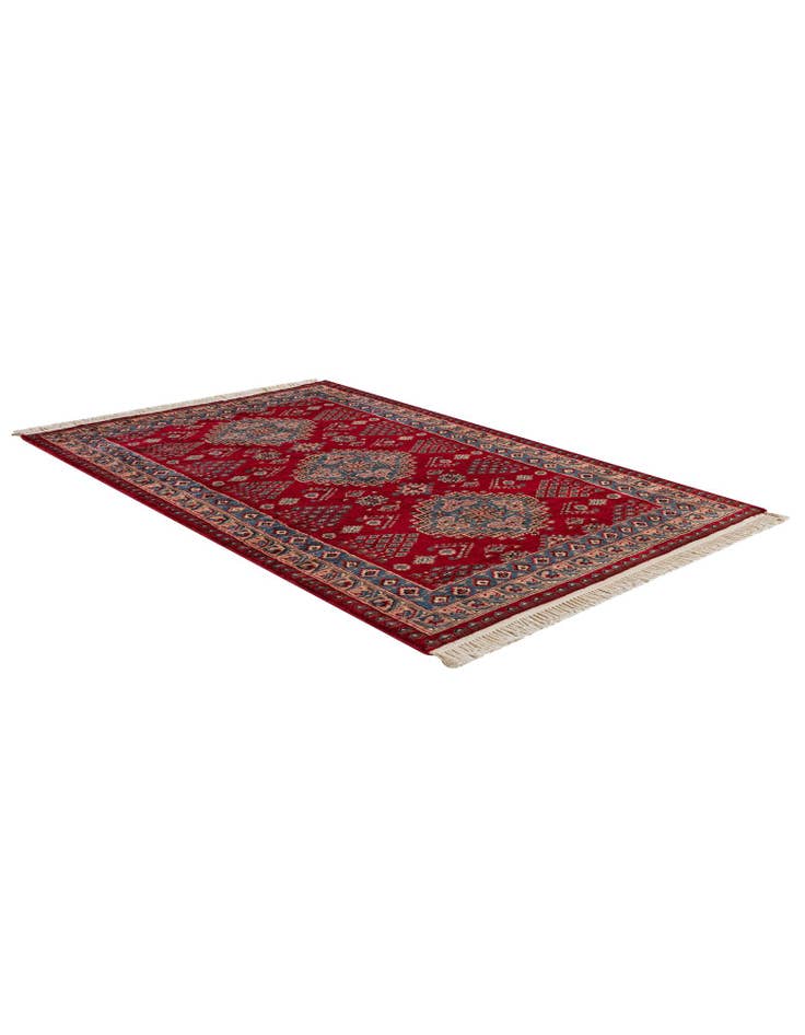 Detail image of 4' 1 x 6' 6  Hand Knotted Bokhara Oriental Wool Rug