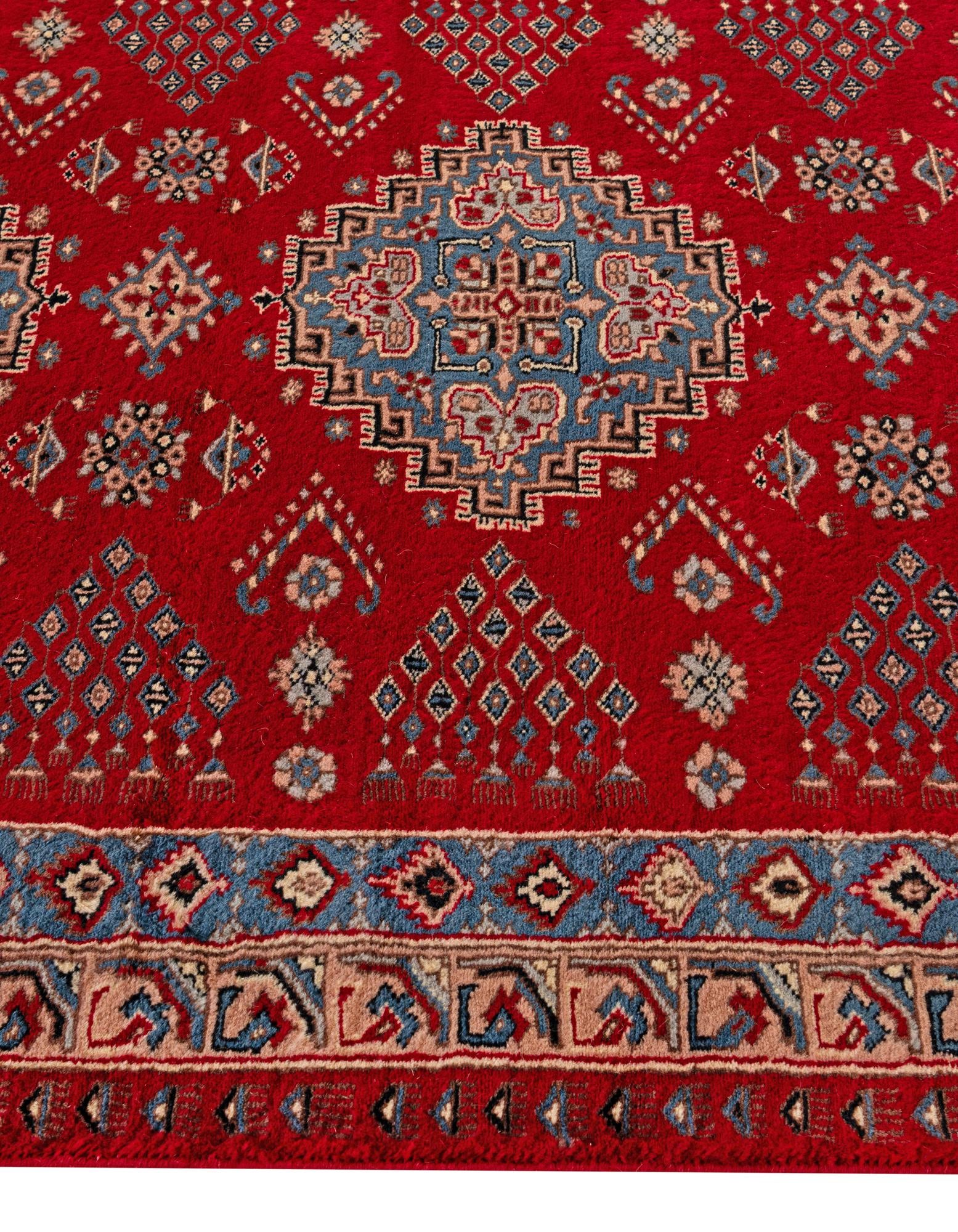 4' 1 x 6' 6 Hand Knotted Bokhara Oriental Wool Rug