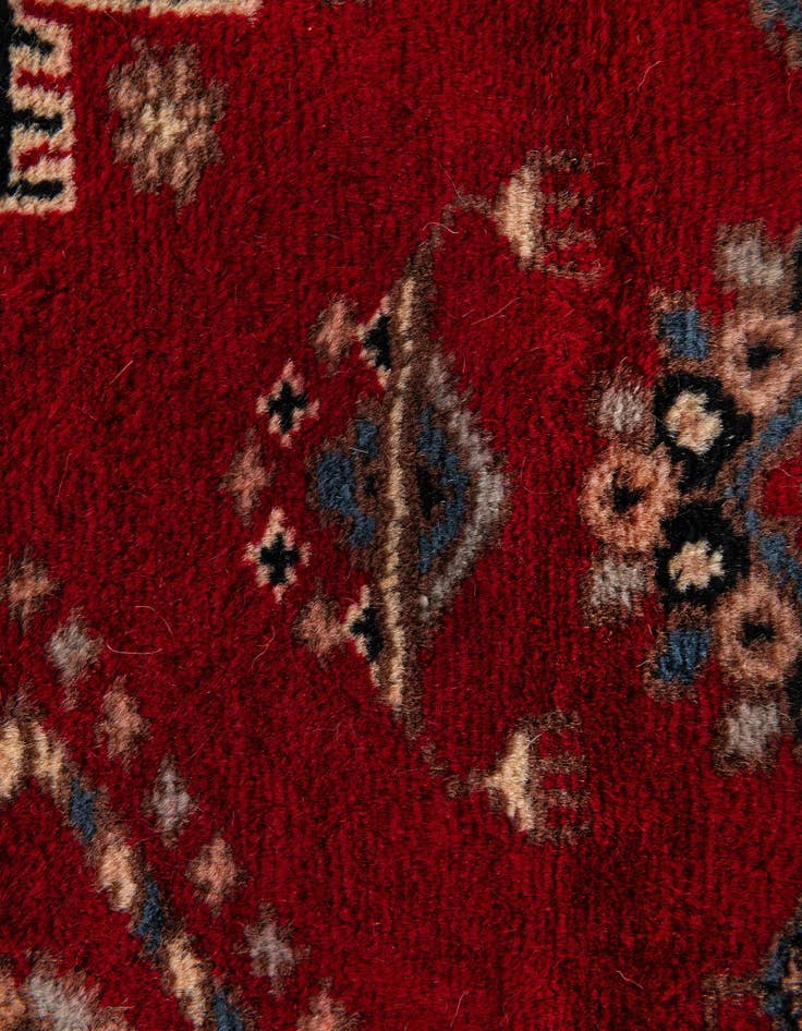 Detail image of 4' 1 x 6' 6  Hand Knotted Bokhara Oriental Wool Rug