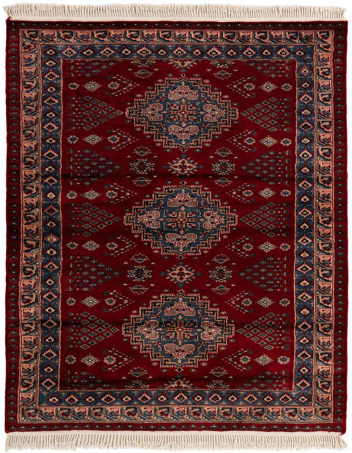 4' 1 x 6' 6 Hand Knotted Bokhara Oriental Wool Rug