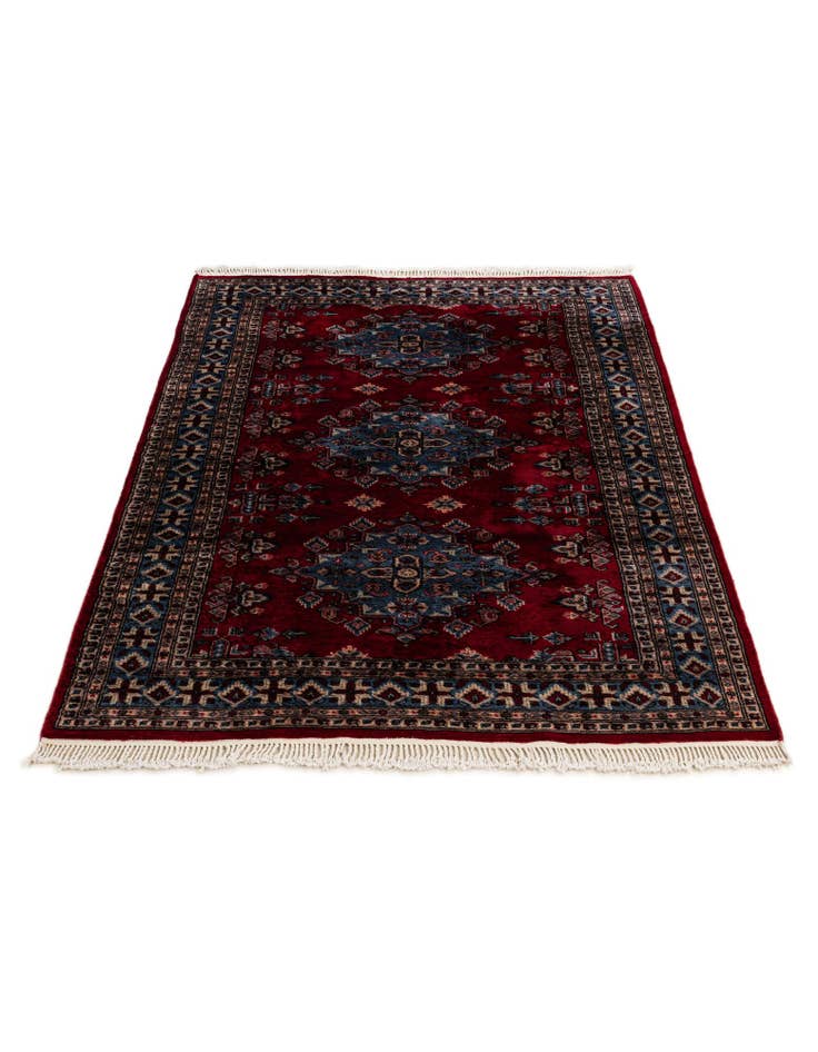 Detail image of 4' 3 x 6' 2 Hand Knotted Bokhara Oriental Wool Rug