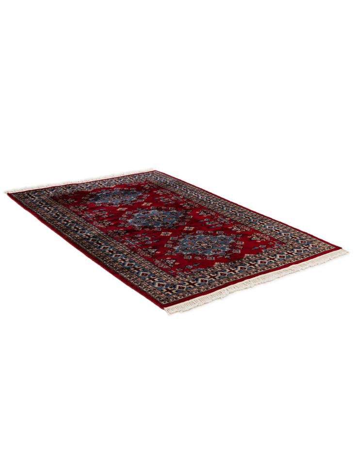 Detail image of 4' 3 x 6' 2 Hand Knotted Bokhara Oriental Wool Rug