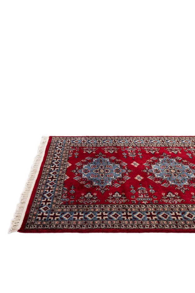 Detail image of 4' 3 x 6' 2 Hand Knotted Bokhara Oriental Wool Rug