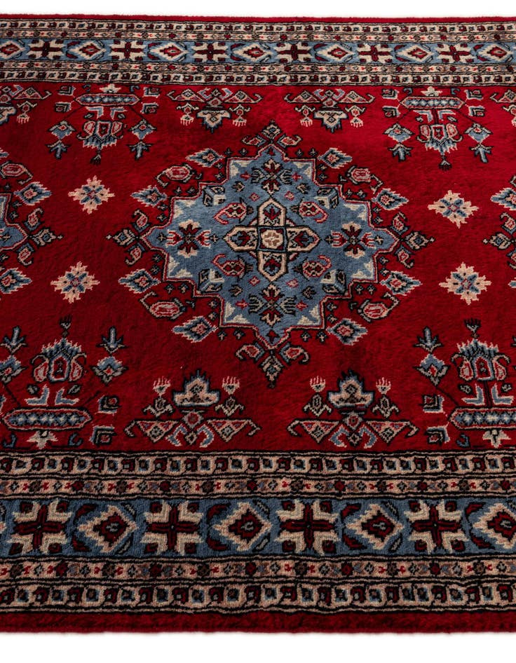Detail image of 4' 3 x 6' 2  Hand Knotted Bokhara Oriental Wool Rug