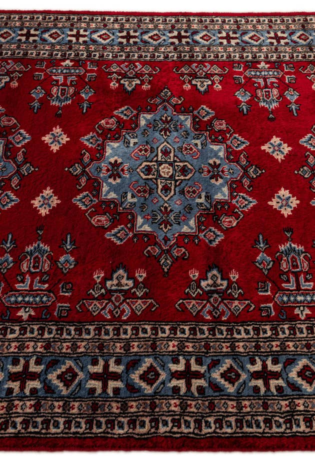 Detail image of 4' 3 x 6' 2 Hand Knotted Bokhara Oriental Wool Rug