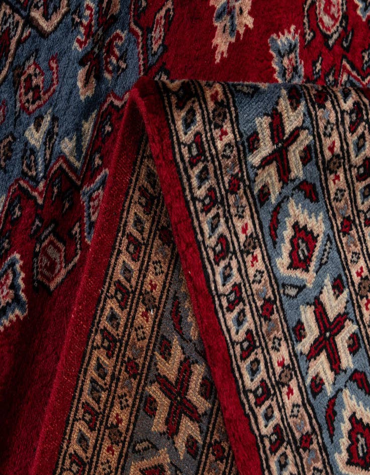 Detail image of 4' 3 x 6' 2  Hand Knotted Bokhara Oriental Wool Rug