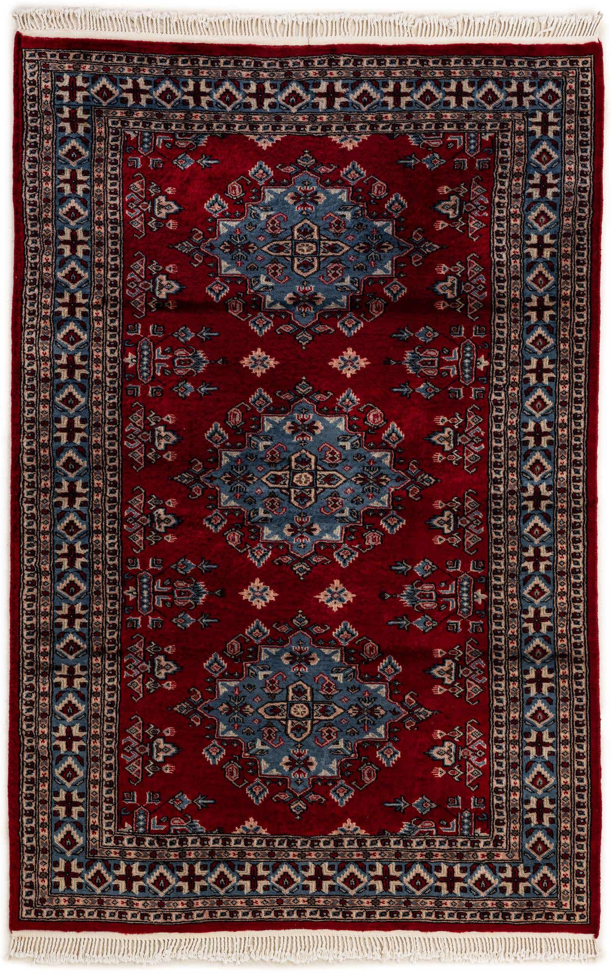 4' 3 x 6' 2 Hand Knotted Bokhara Oriental Wool Rug