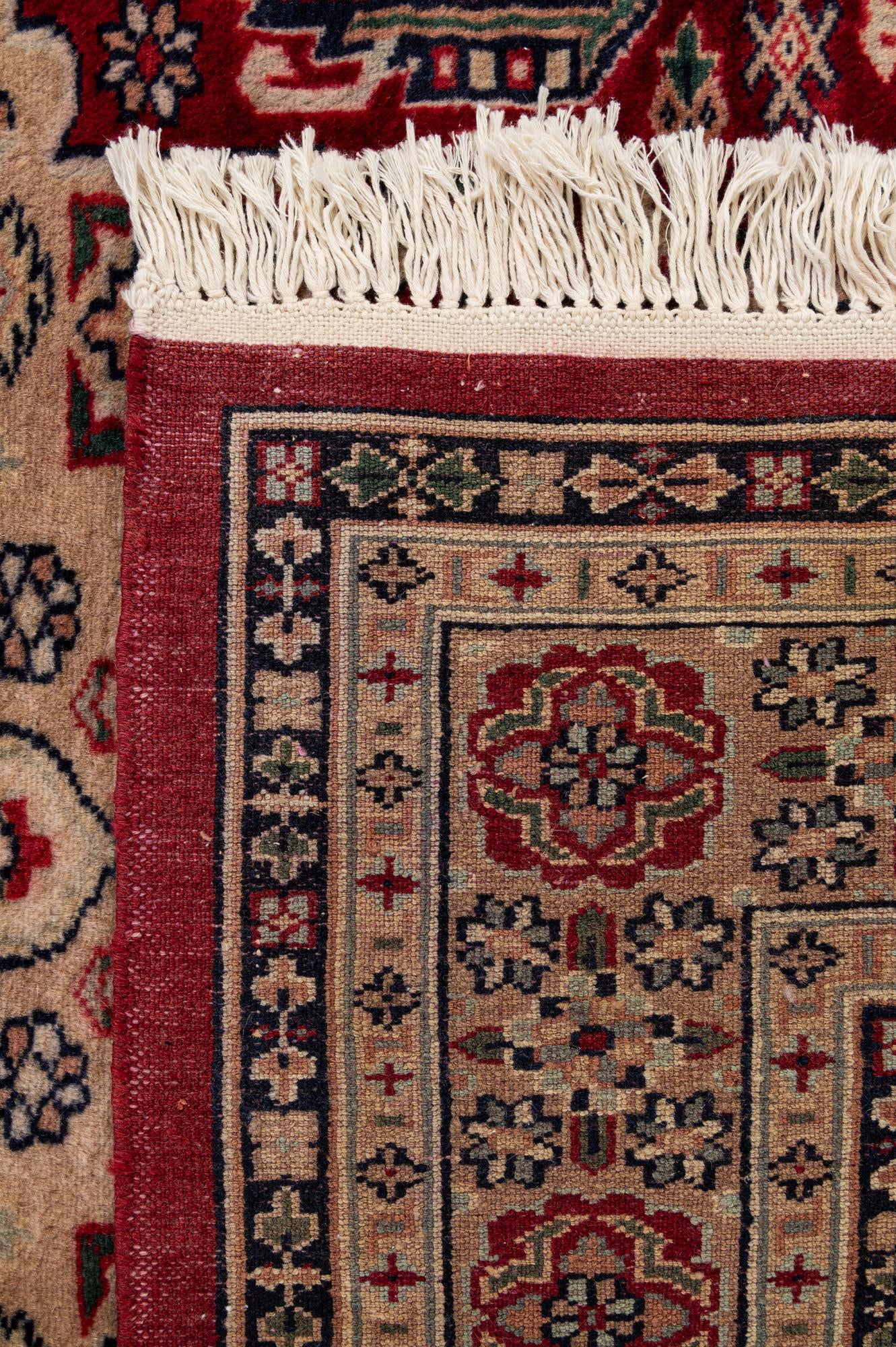 4' 4 x 6' 1 Hand Knotted Bokhara Oriental Wool Rug