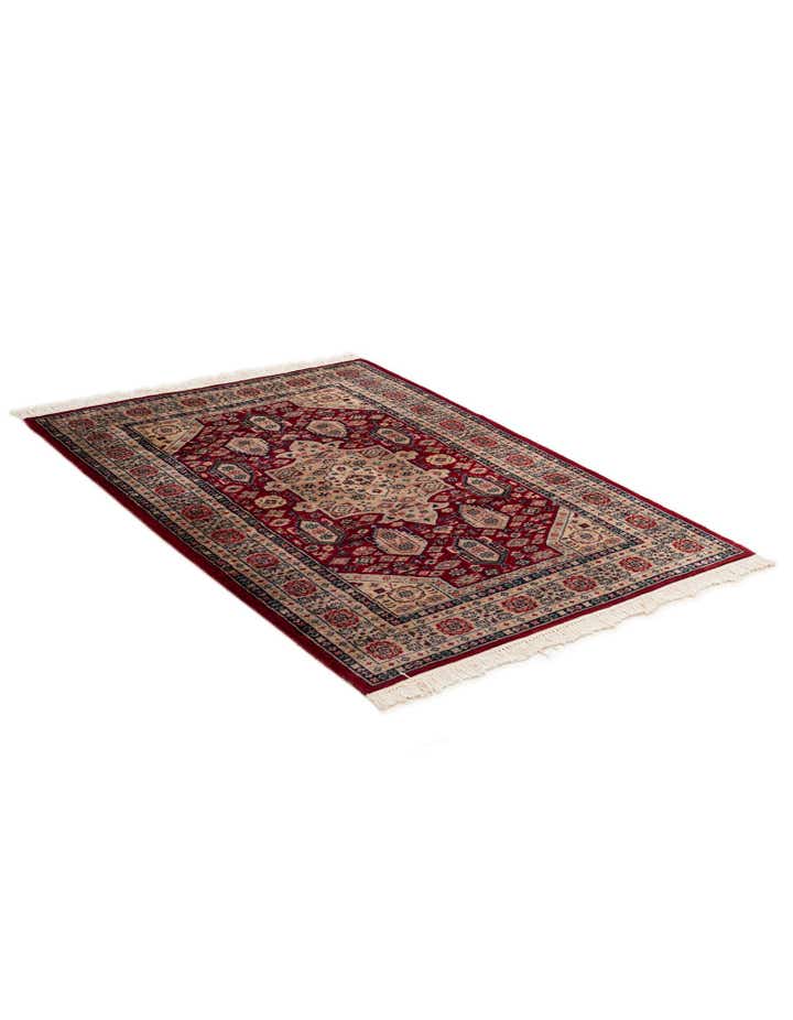 4' 4 x 6' 1 Hand Knotted Bokhara Oriental Wool Rug