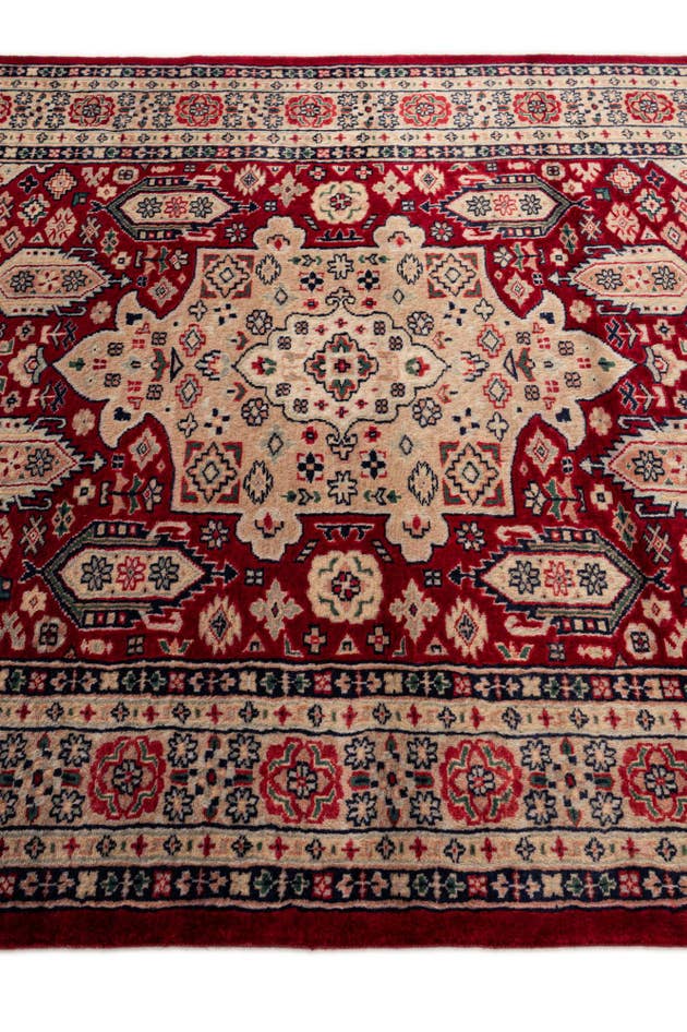 Detail image of 4' 4 x 6' 1 Hand Knotted Bokhara Oriental Wool Rug