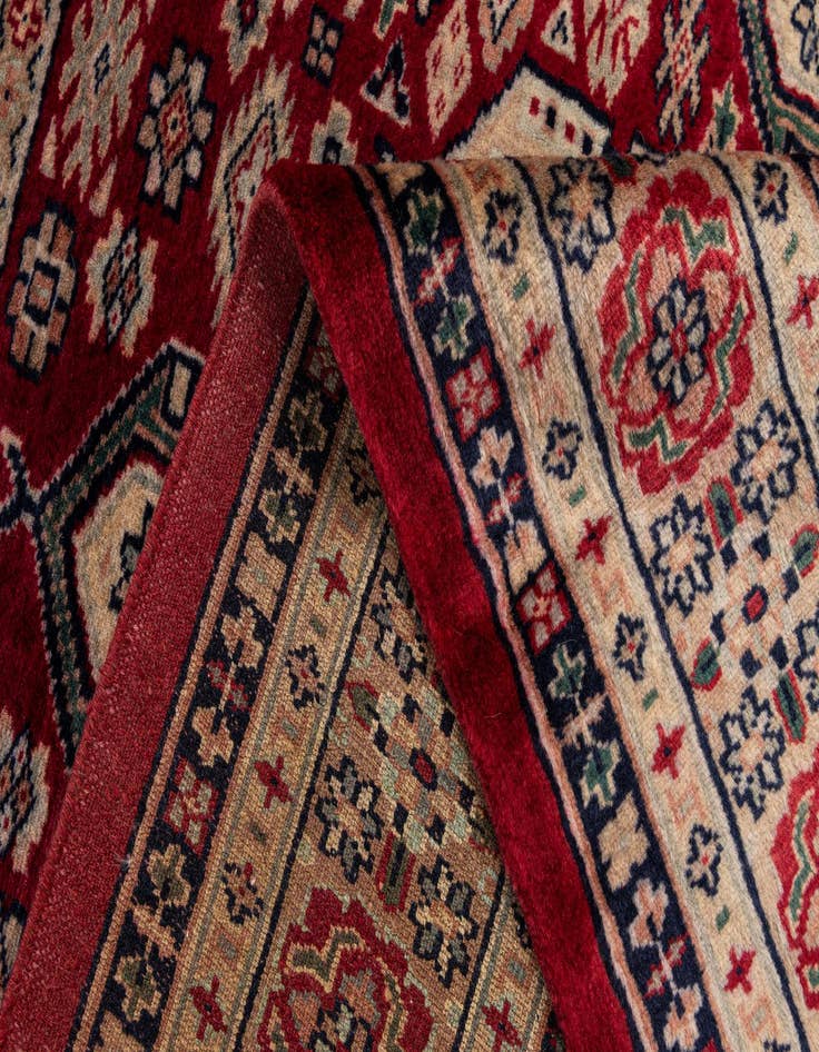 Detail image of 4' 4 x 6' 1  Hand Knotted Bokhara Oriental Wool Rug