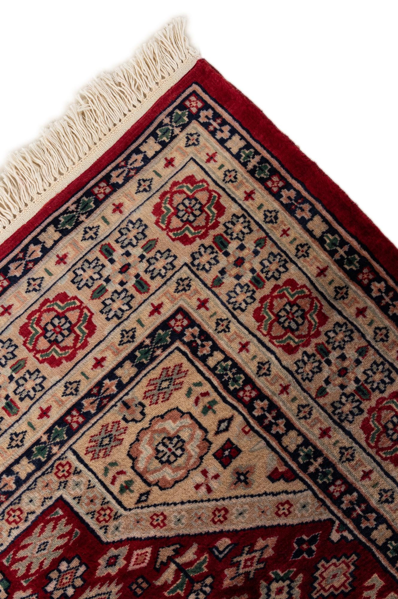4' 4 x 6' 1 Hand Knotted Bokhara Oriental Wool Rug
