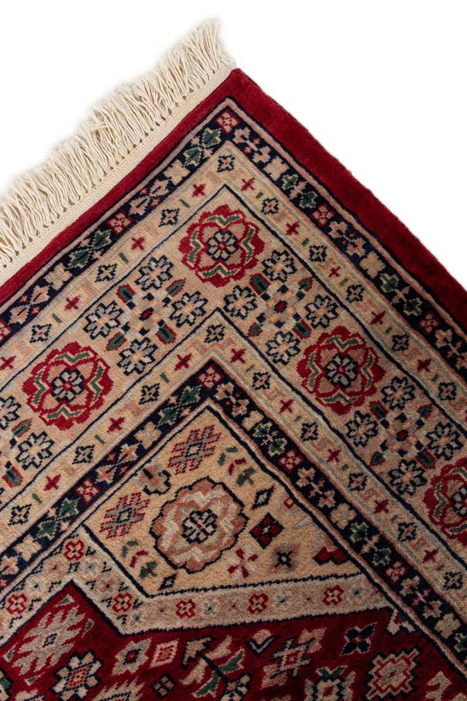 4' 4 x 6' 1 Hand Knotted Bokhara Oriental Wool Rug