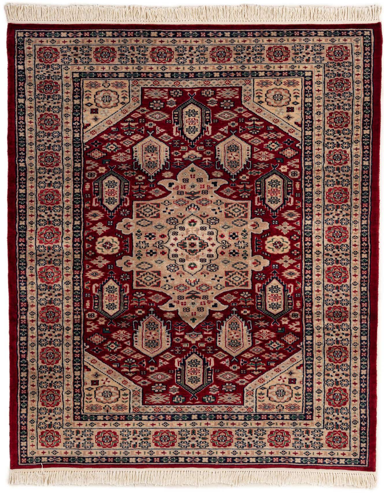 4' 4 x 6' 1 Hand Knotted Bokhara Oriental Wool Rug