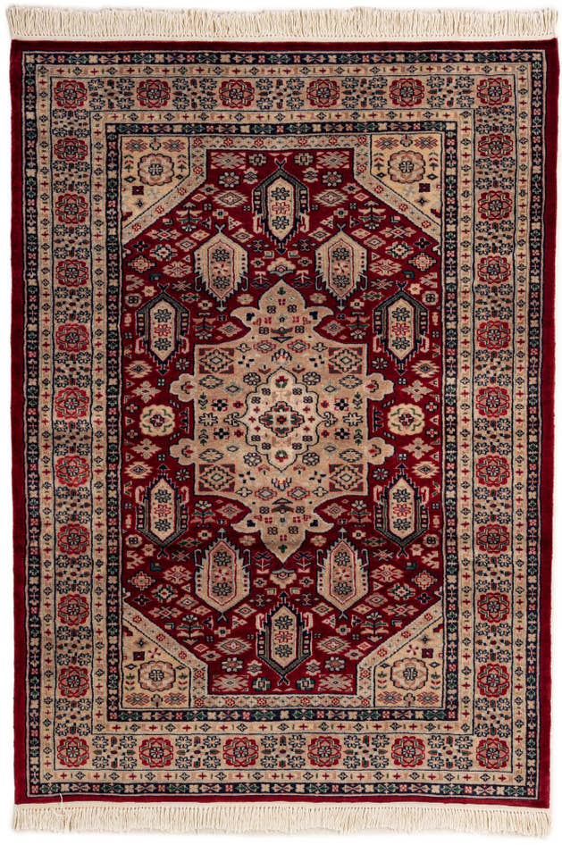 Detail image of 4' 4 x 6' 1 Hand Knotted Bokhara Oriental Wool Rug
