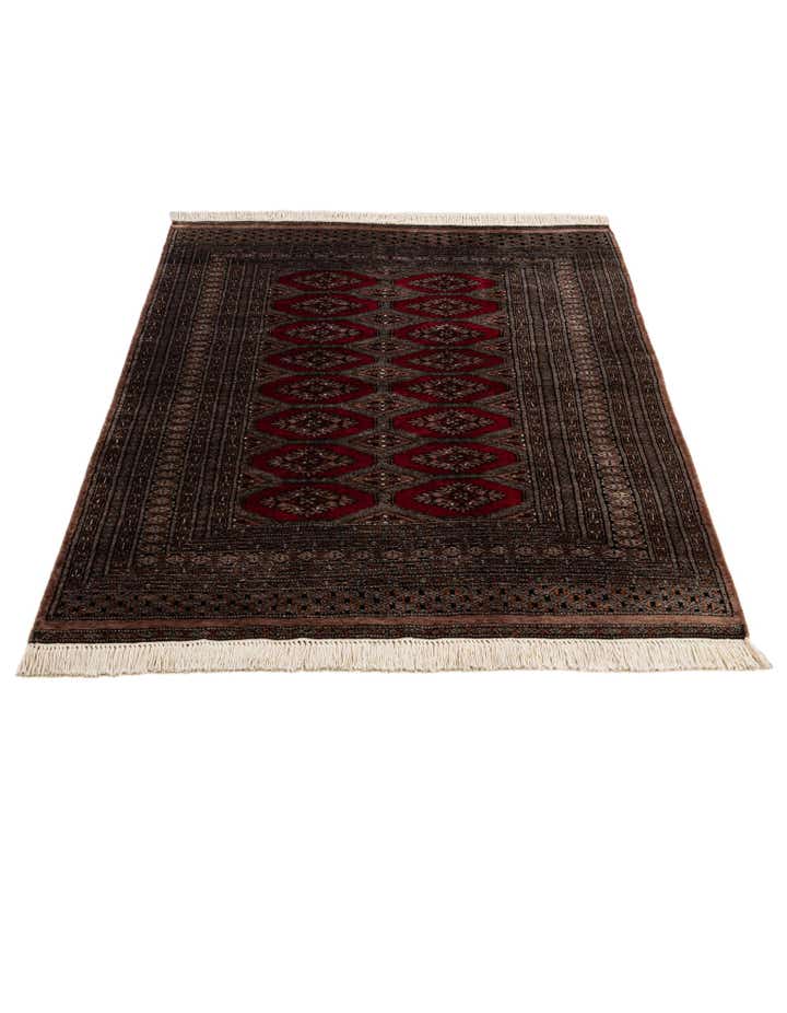 4' 3 x 6' 1 Hand Knotted Bokhara Oriental Wool Rug