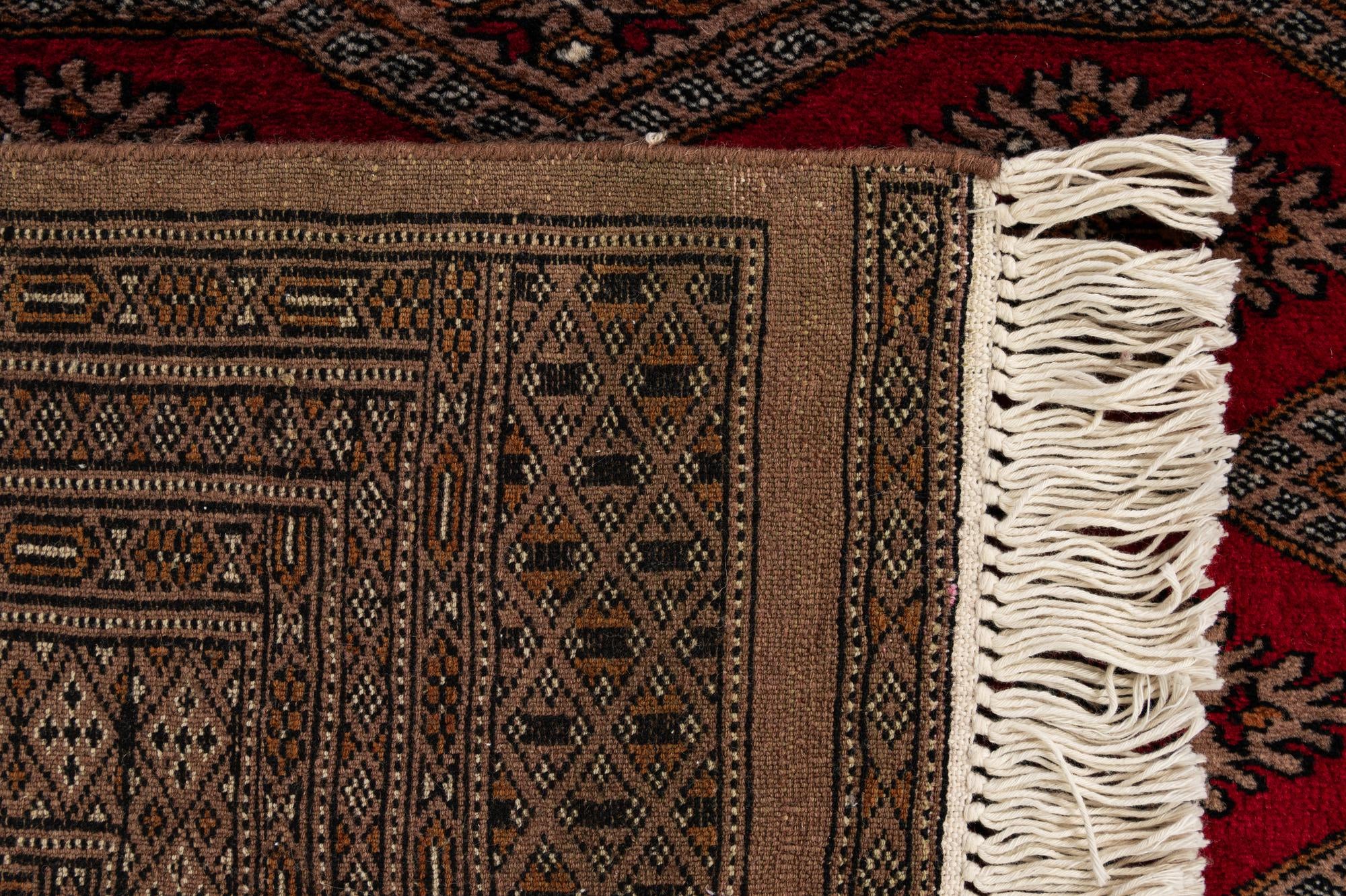 4' 3 x 6' 1 Hand Knotted Bokhara Oriental Wool Rug
