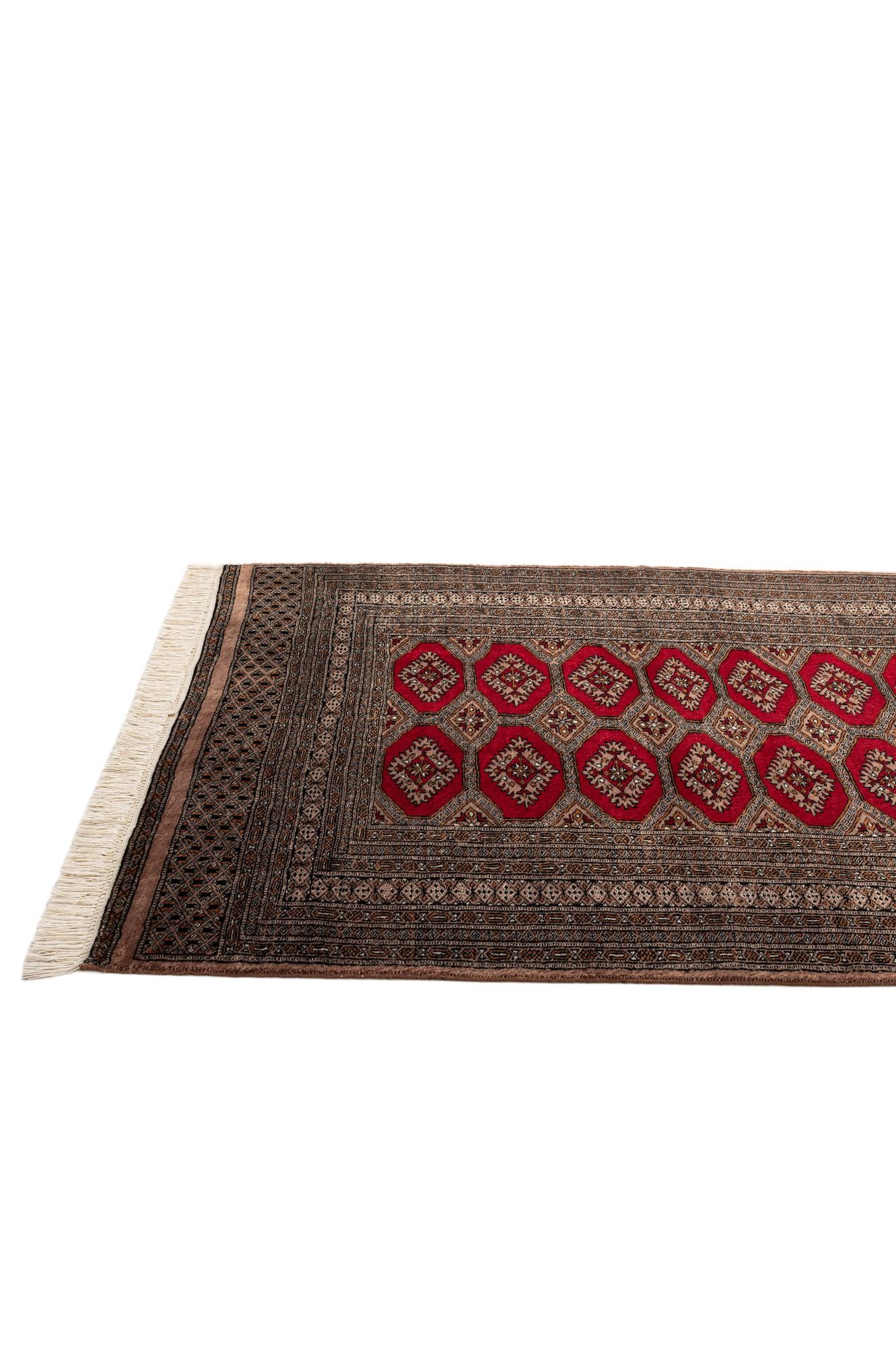 4' 3 x 6' 1 Hand Knotted Bokhara Oriental Wool Rug