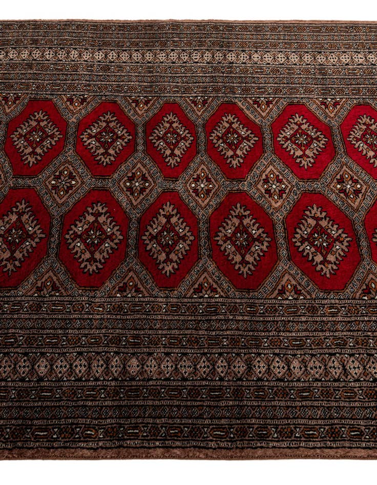 Detail image of 4' 3 x 6' 1  Hand Knotted Bokhara Oriental Wool Rug