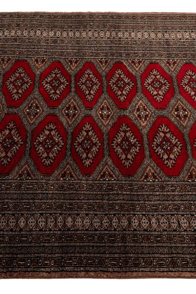 Detail image of 4' 3 x 6' 1 Hand Knotted Bokhara Oriental Wool Rug