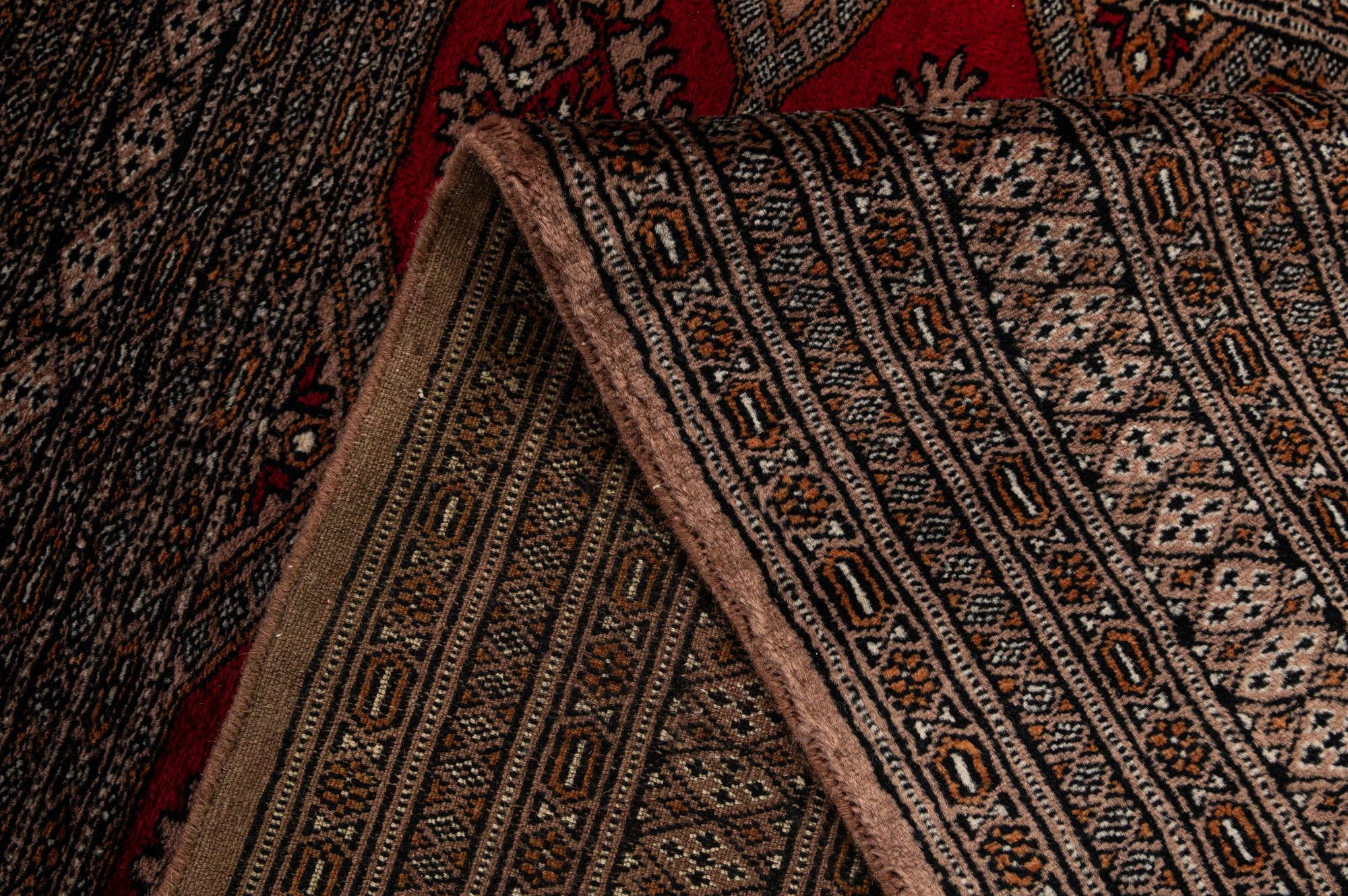 4' 3 x 6' 1 Hand Knotted Bokhara Oriental Wool Rug