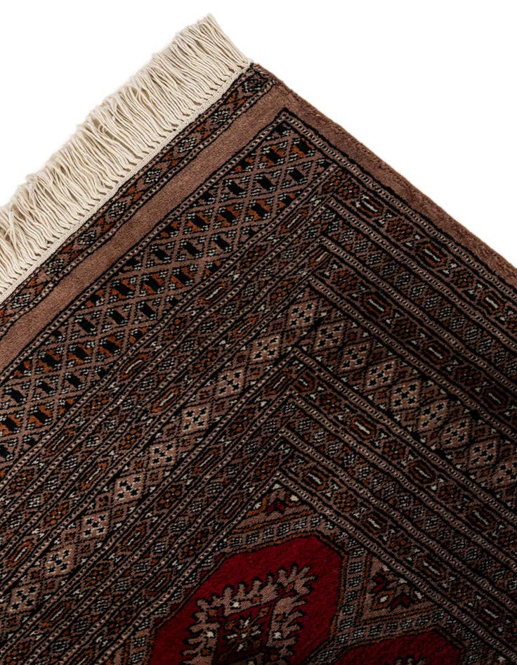 Detail image of 4' 3 x 6' 1  Hand Knotted Bokhara Oriental Wool Rug