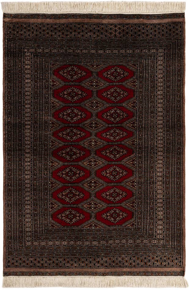 Detail image of 4' 3 x 6' 1 Hand Knotted Bokhara Oriental Wool Rug
