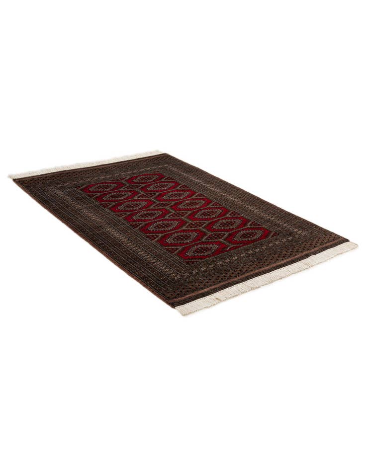 Detail image of 4' 3 x 6' 1  Hand Knotted Bokhara Oriental Wool Rug