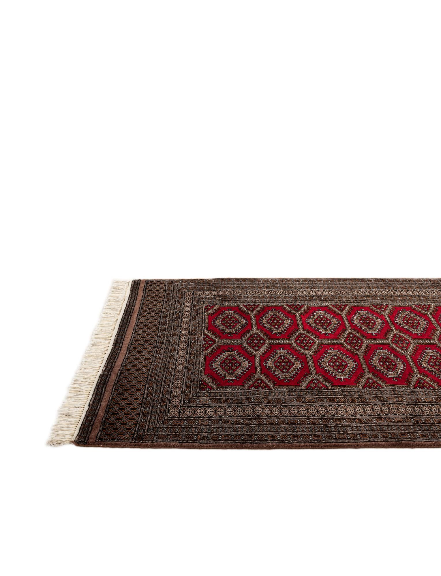 4' 3 x 6' 1 Hand Knotted Bokhara Oriental Wool Rug