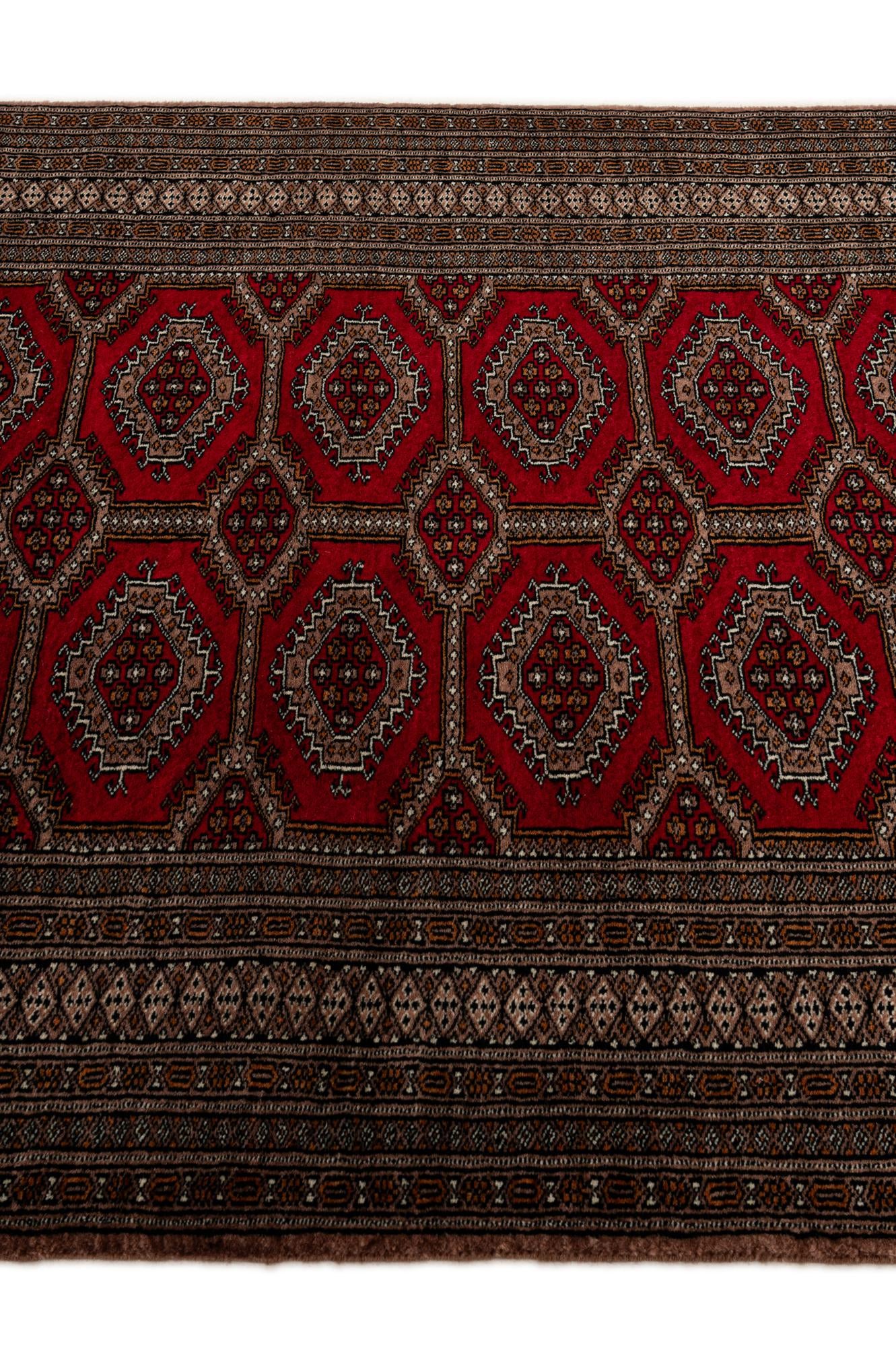 4' 3 x 6' 1 Hand Knotted Bokhara Oriental Wool Rug