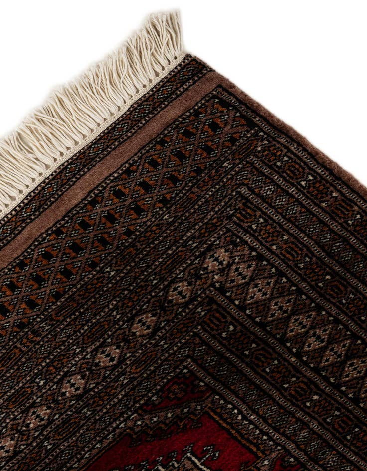 Detail image of 4' 3 x 6' 1  Hand Knotted Bokhara Oriental Wool Rug