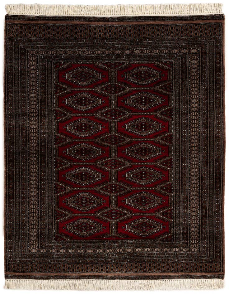 Detail image of 4' 3 x 6' 1 Hand Knotted Bokhara Oriental Wool Rug