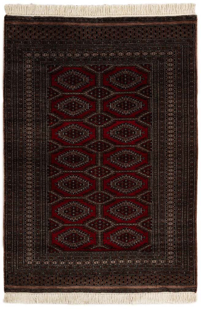 4' 3 x 6' 1 Hand Knotted Bokhara Oriental Wool Rug