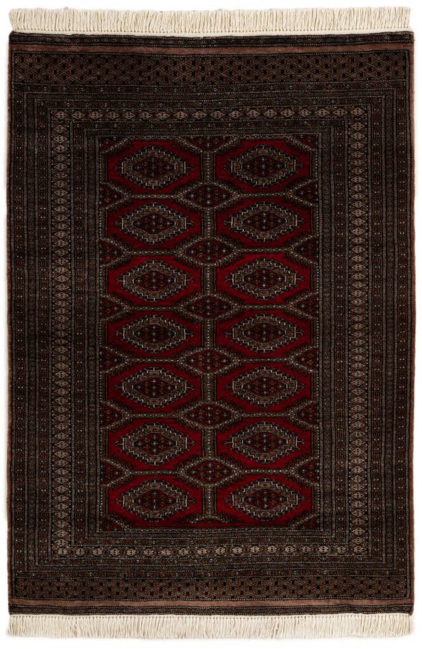 Detail image of 4' 3 x 6' 1 Hand Knotted Bokhara Oriental Wool Rug